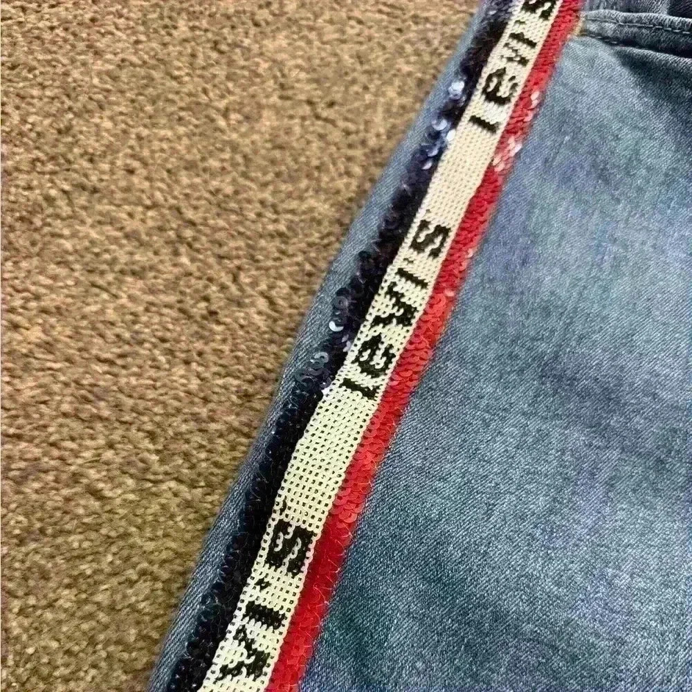 Levi’s 721 Sequin High Rise Jeans Spectator Sport Limited Edition Big E size 32 - Picture 4 of 9